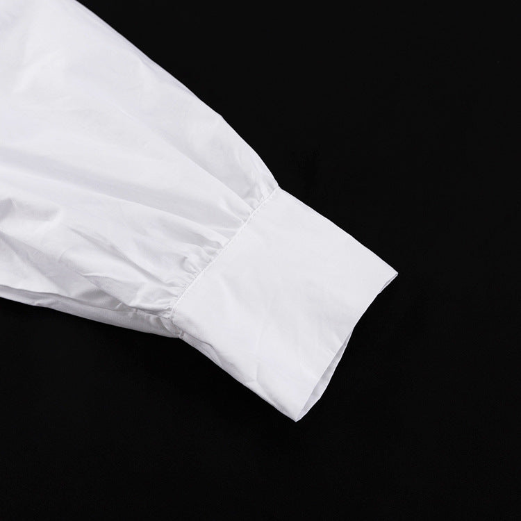 Women's Casual Cotton Turn-Down Collar 3/4 Sleeve A-Line Shirt Dress 12