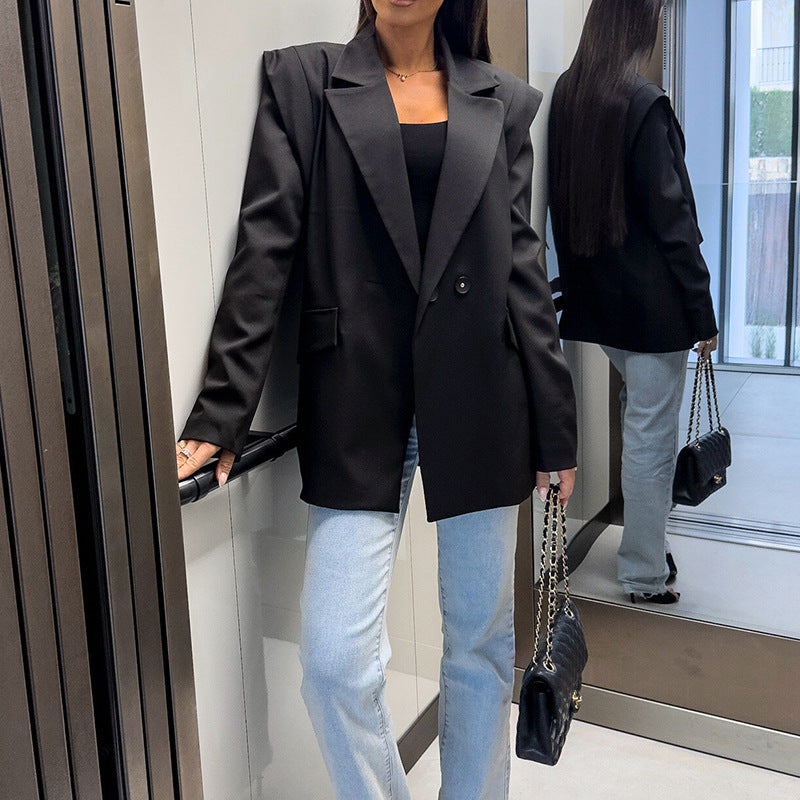 Women Loose Casual Long Sleeve Blazer Jacket 8