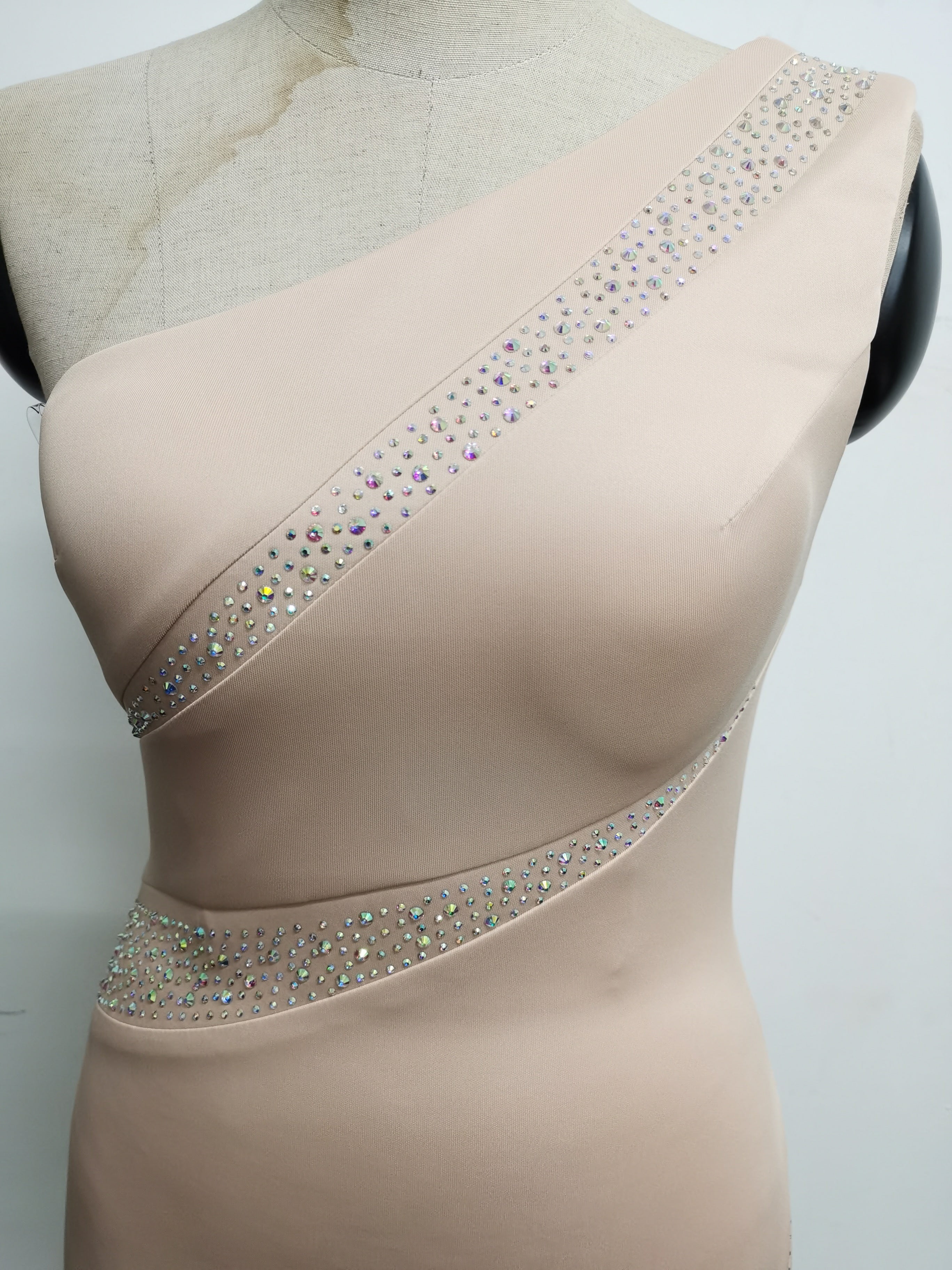 Summer formal beaded one shoulder mermaid evening dress 38