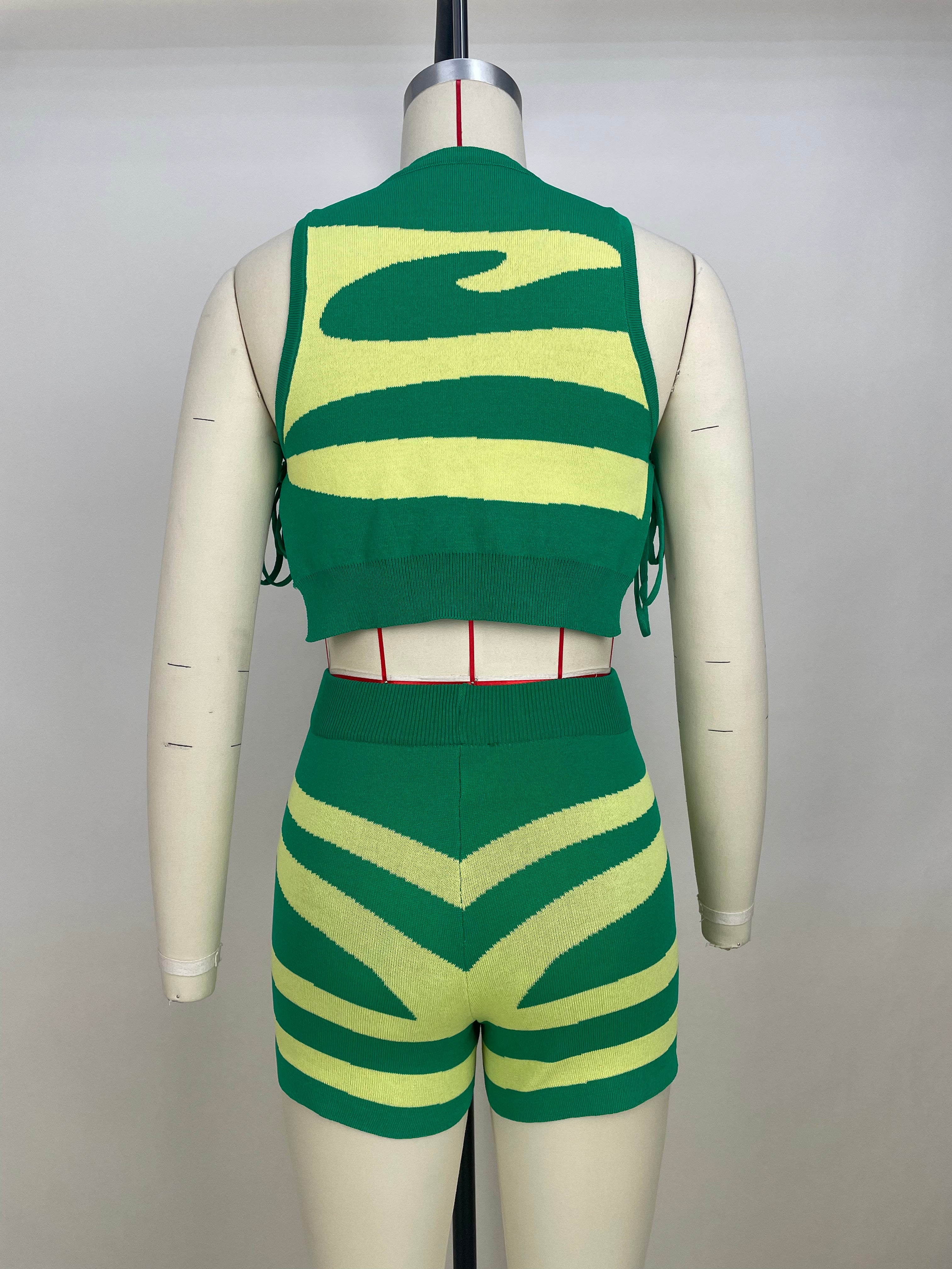 Women's Sleeveless Lace-Up Print Casual Two-Piece Set 28