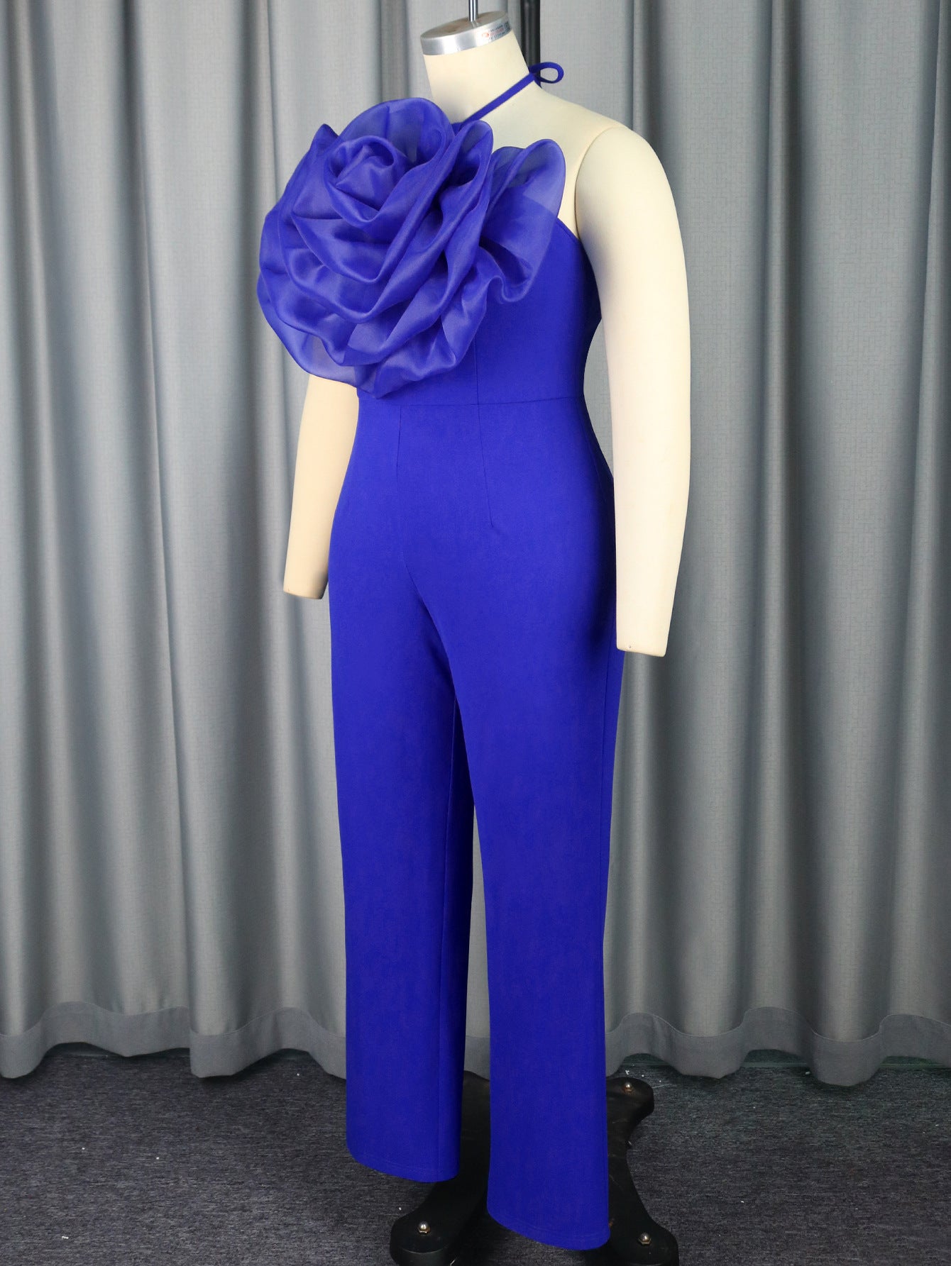 Women Sleeveless Strapless Mesh Flower Jumpsuits 3