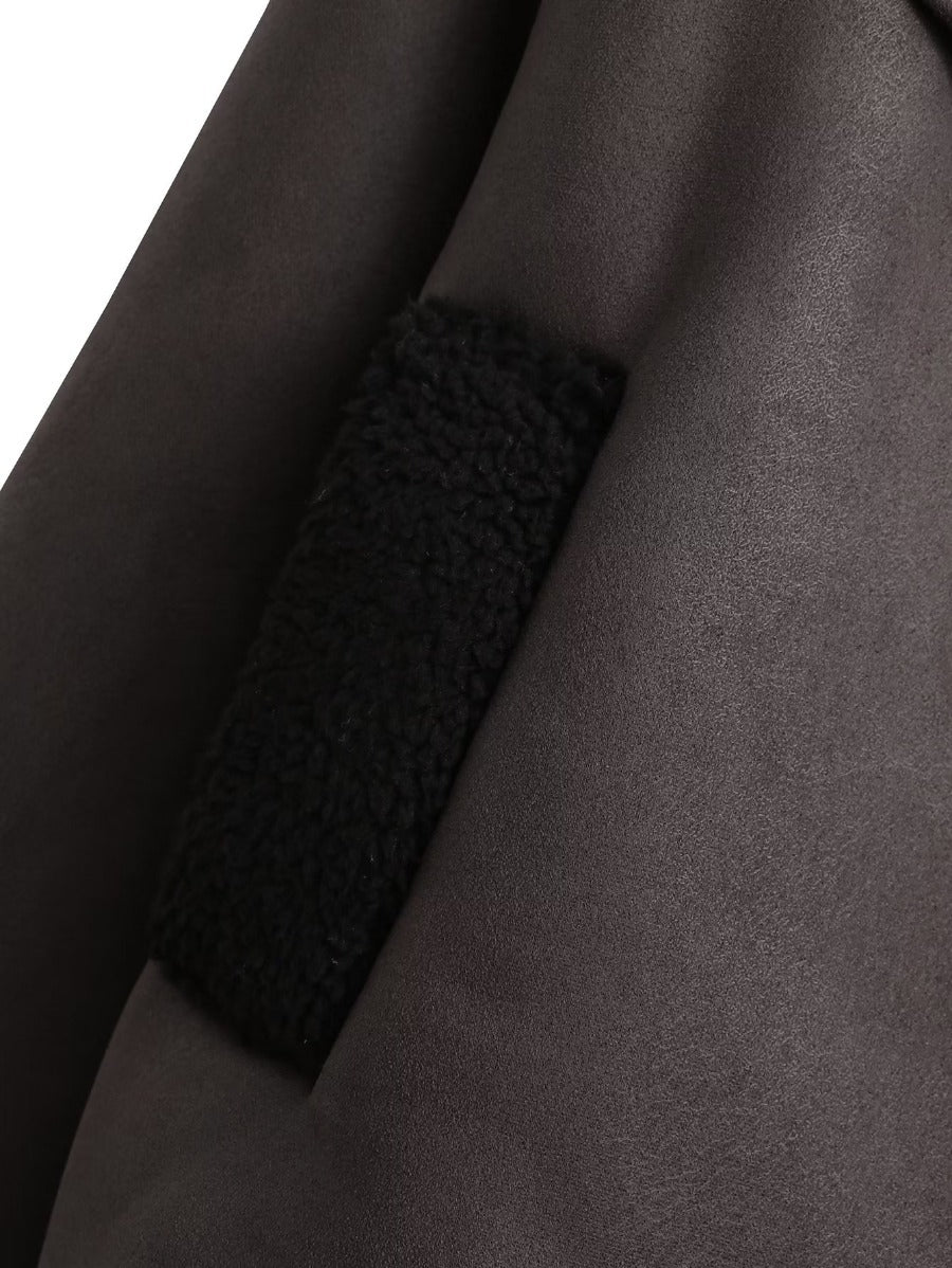 Winter Turndown Collar Loose Fur Jacket 11