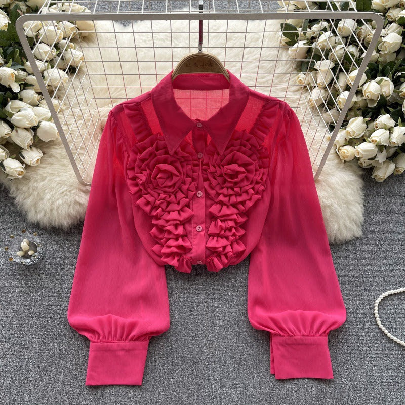 Women French Chiffon shirt Top 12