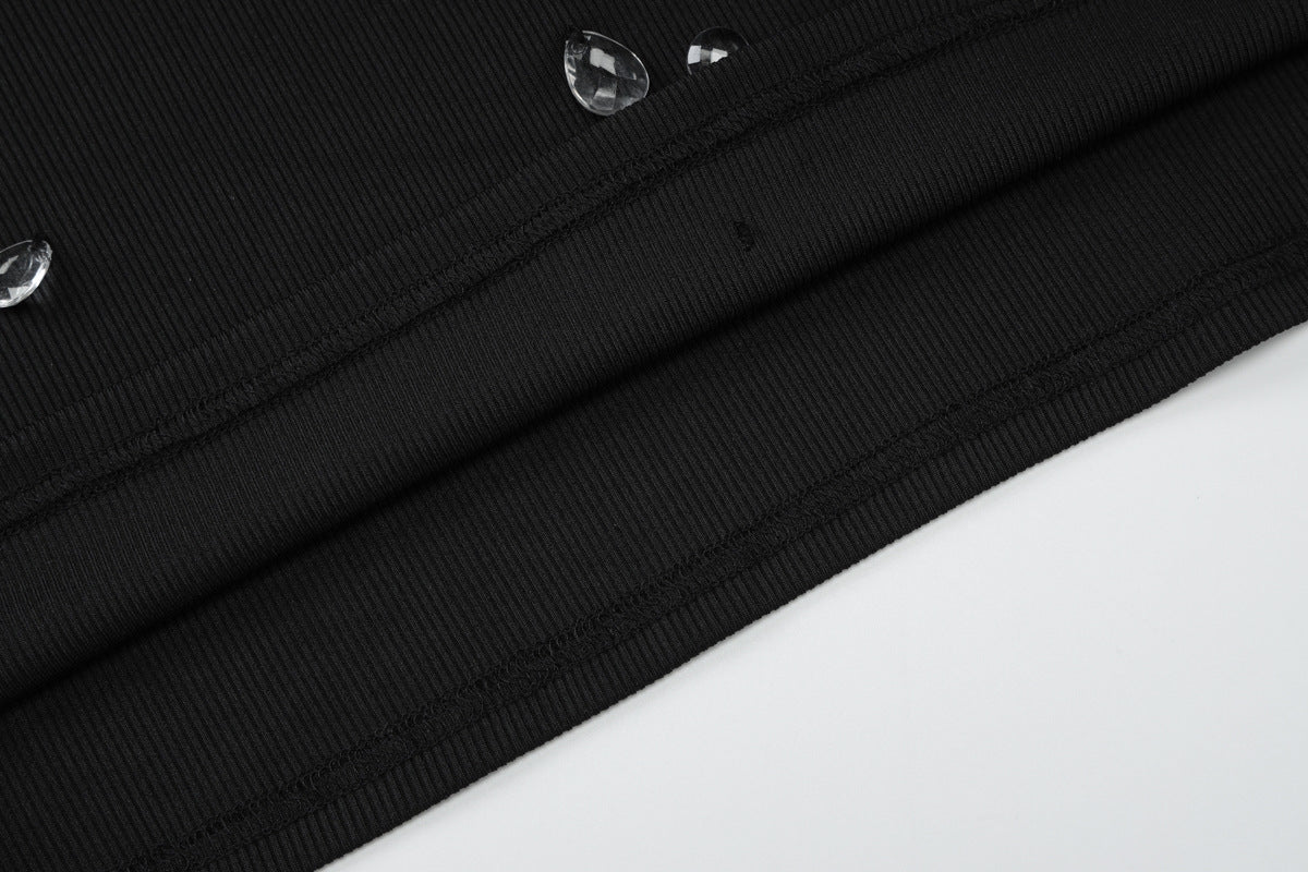 Women's summer fashion Style slim Slim Fit Beaded Sleeveless Bodycon Dress 24