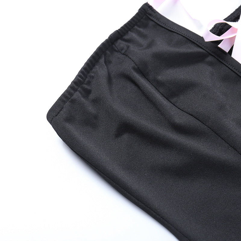 Chic bow hollow Strapless sexy slim party Bodycon dress 8