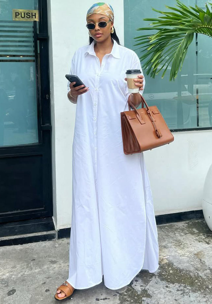 Casual Fashion Loose Shirt African Long Sleeve Women's Dress