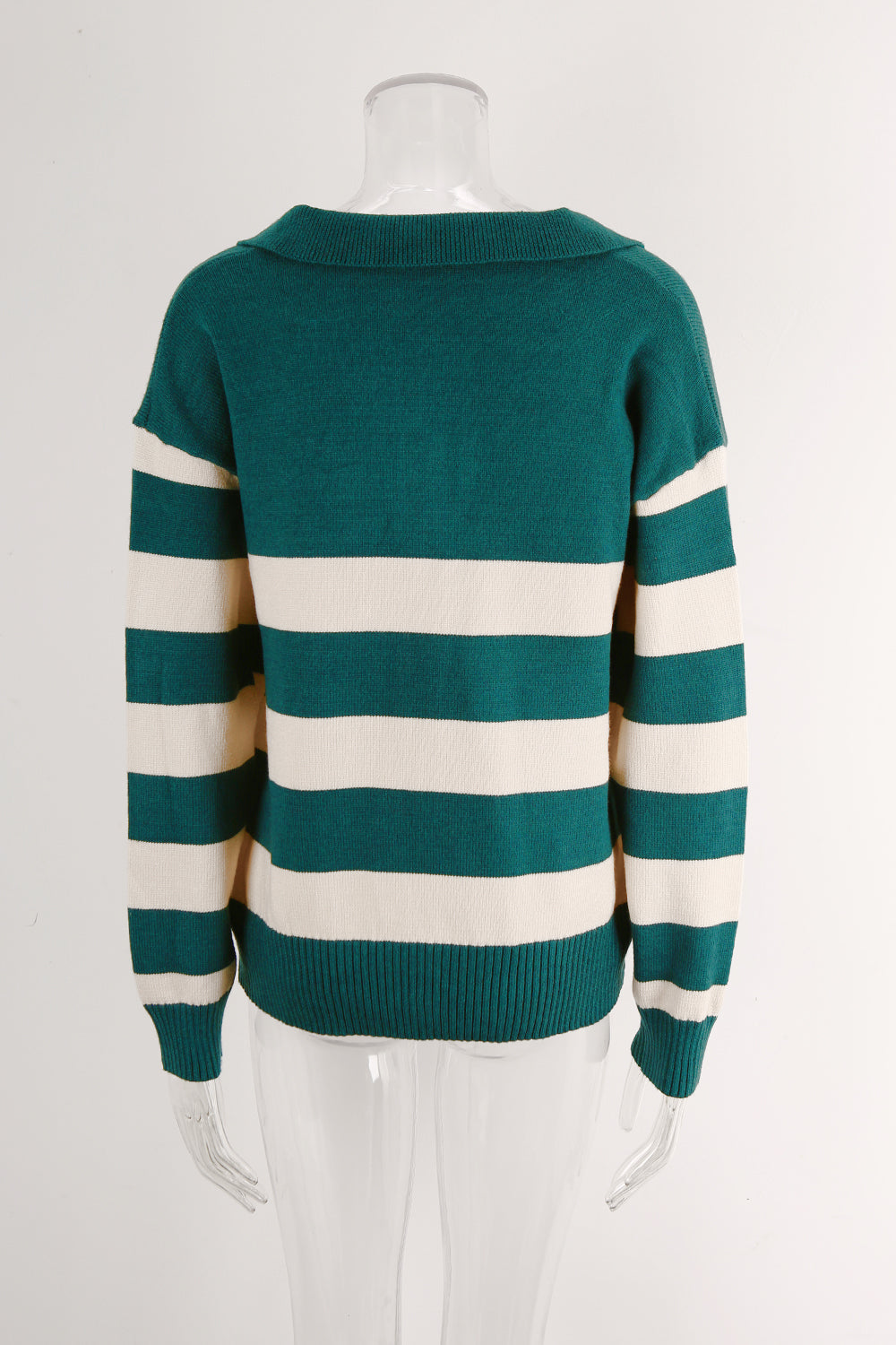 Plus Size Women Stripe Patchwork Sweater 9