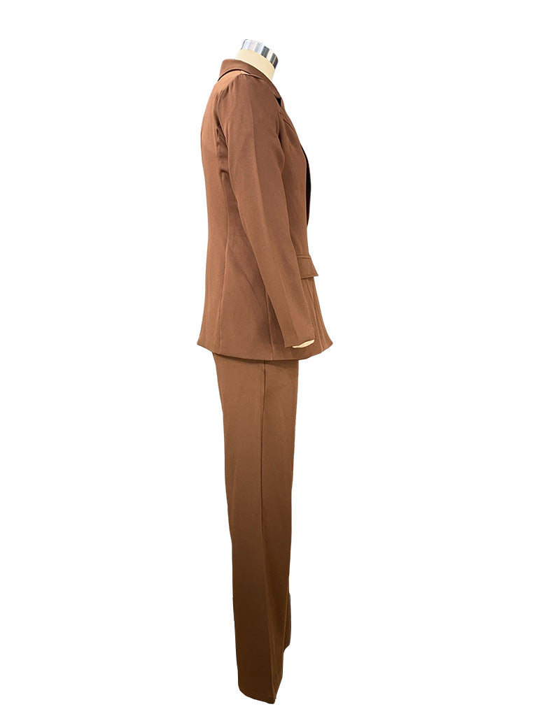 Women Fall/Winter Casual Blazer + Pants Two-Piece Set 16