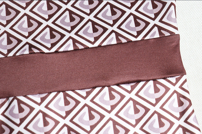 Women Printed Streetwear Round Neck Long Sleeve Jumpsuit 11