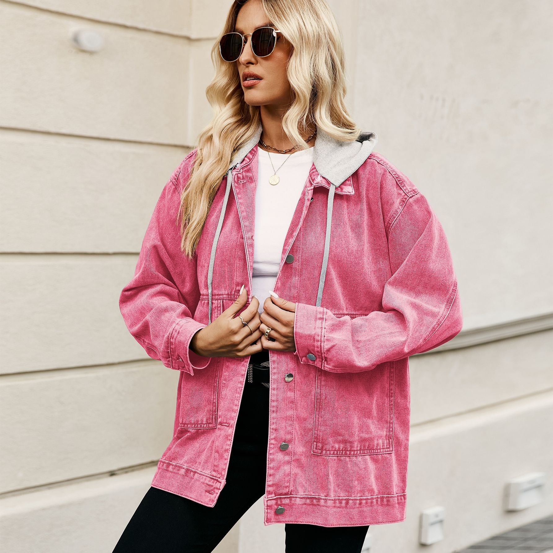 Women Retro Classic Loose Denim Casual Jacket 10