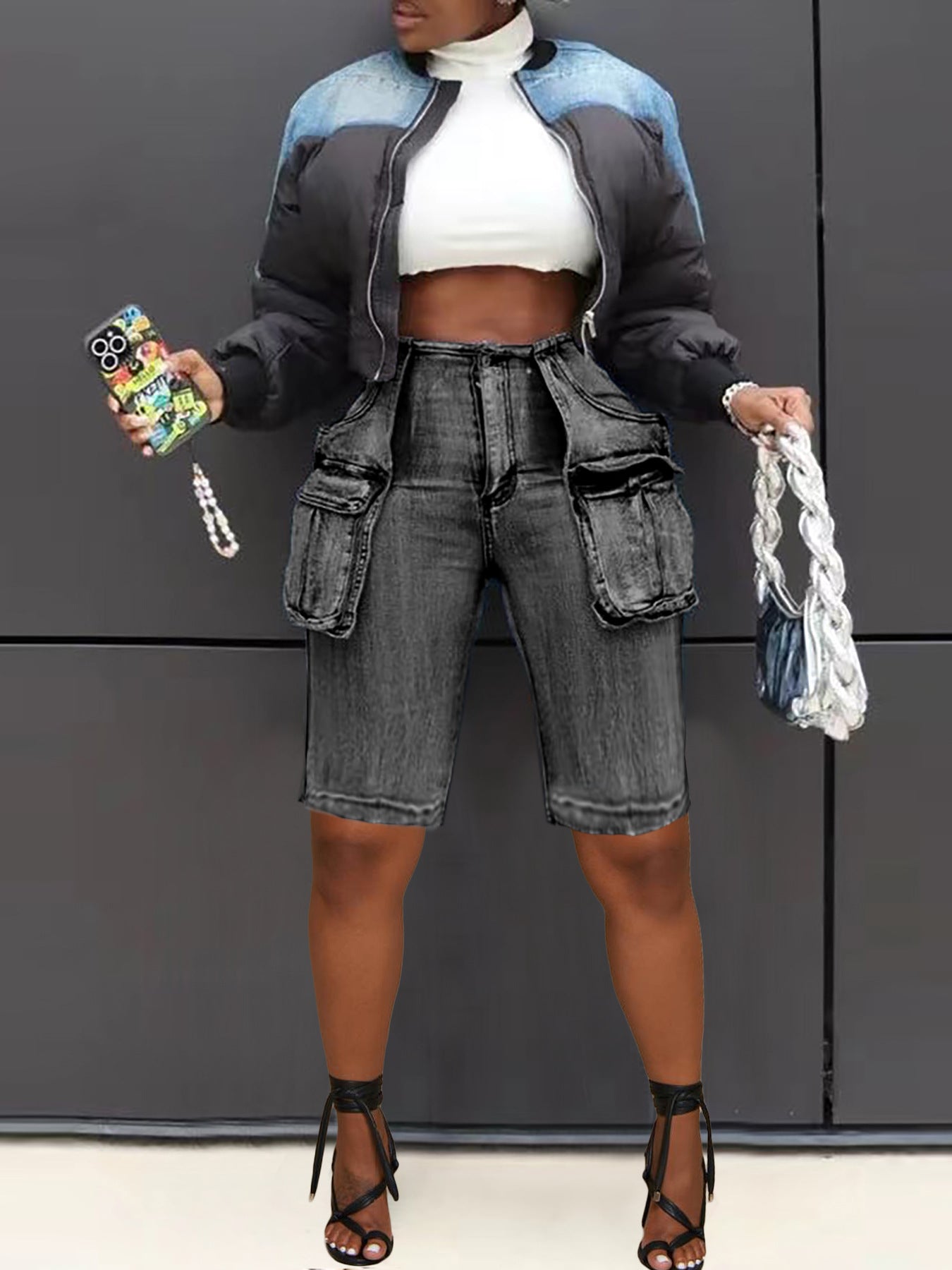 Summer Retro Cargo Denim Shorts 7