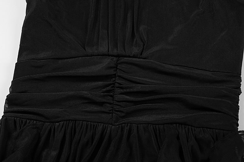 Summer Women's Chic Flounce Slim Waist Slim Fit Ruffled Dress 13