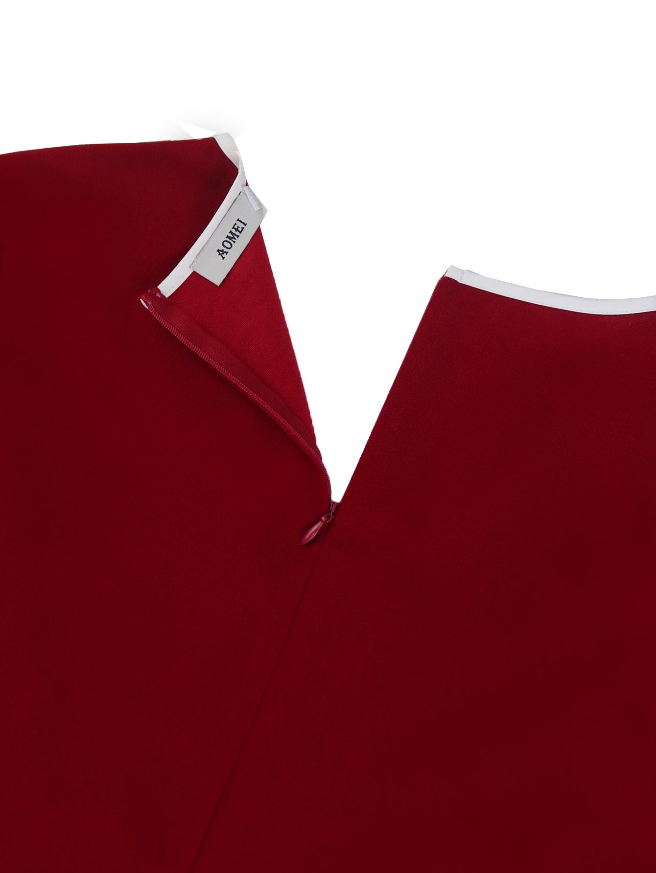 Fashion Turndown Collar Contrast Bell Bottom Sleeve Plus-Size Formal Party Dress 13