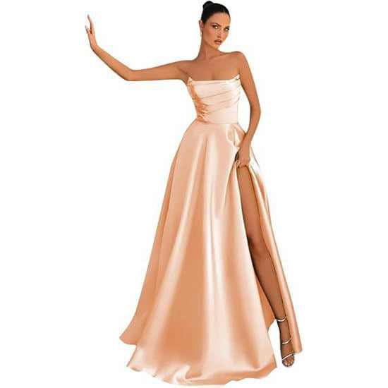 Women Strapless Sexy Slit Formal Party Evening Dress（Processing time need 3-6 days） 43
