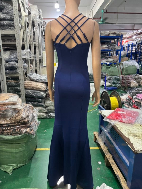 Formal Party Evening Dress Fashion Elegant Long Sexy Straps Slim Mermaid Cocktail Prom Dress 46