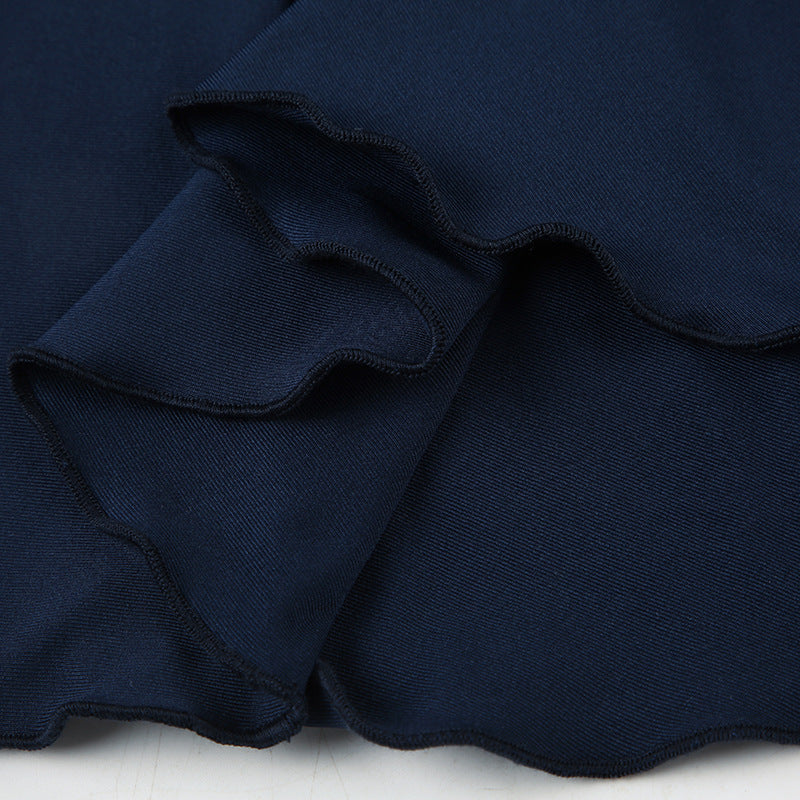 Women's Chic Solid Color Pleated Off-Shoulder Sexy Low-Back Lace-Up Waist Mini Dress 17