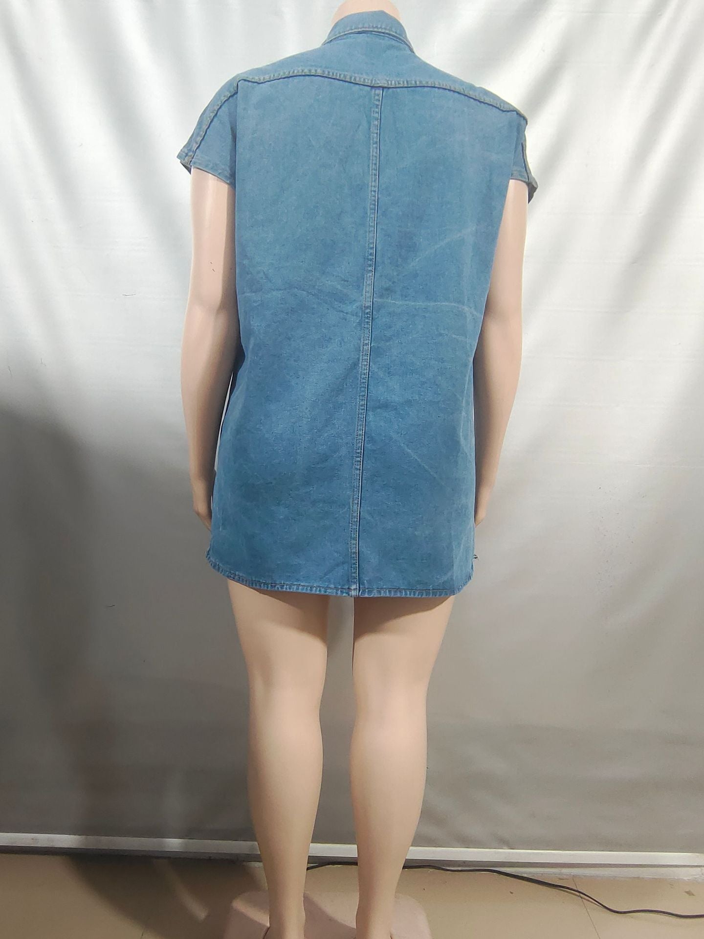 Women Casual Denim sleeveless jacket 7