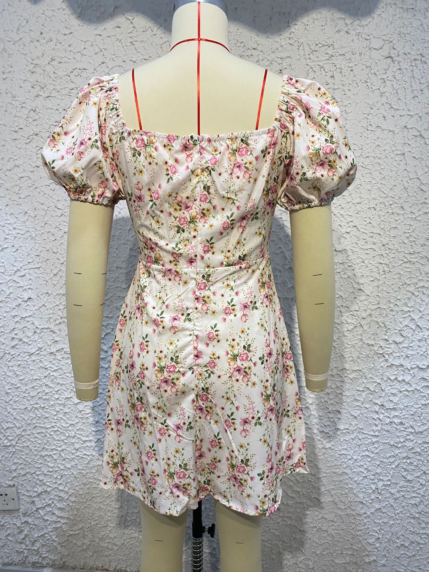Women'S Summer Fashion Puff Sleeve Floral A-Line Summer Female Dress 10
