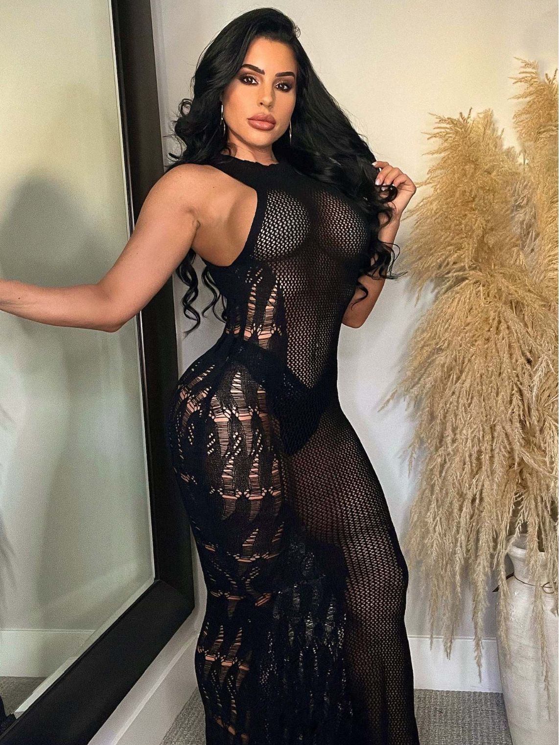 Women Summer Sexy Hollow Beach Long Dress 7