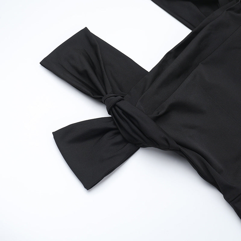 Women suspender sexy slit dress 13