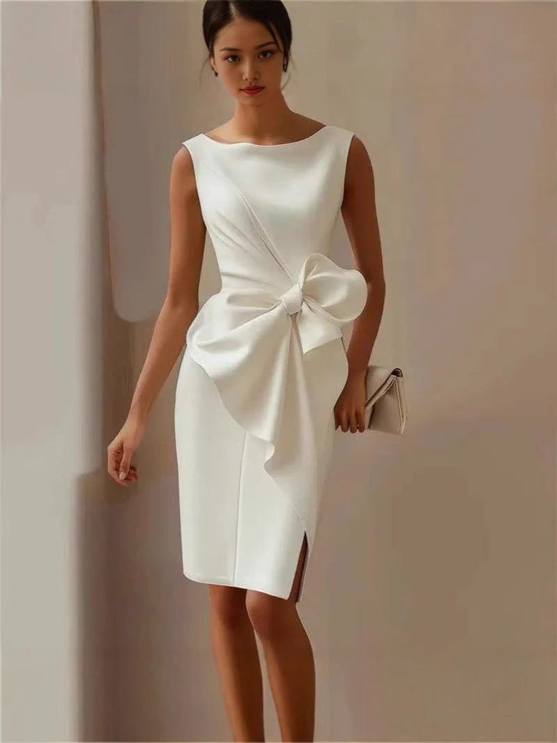 Spring Summer Fashion Sexy Sleeveless Low Back High Slit Dress 6