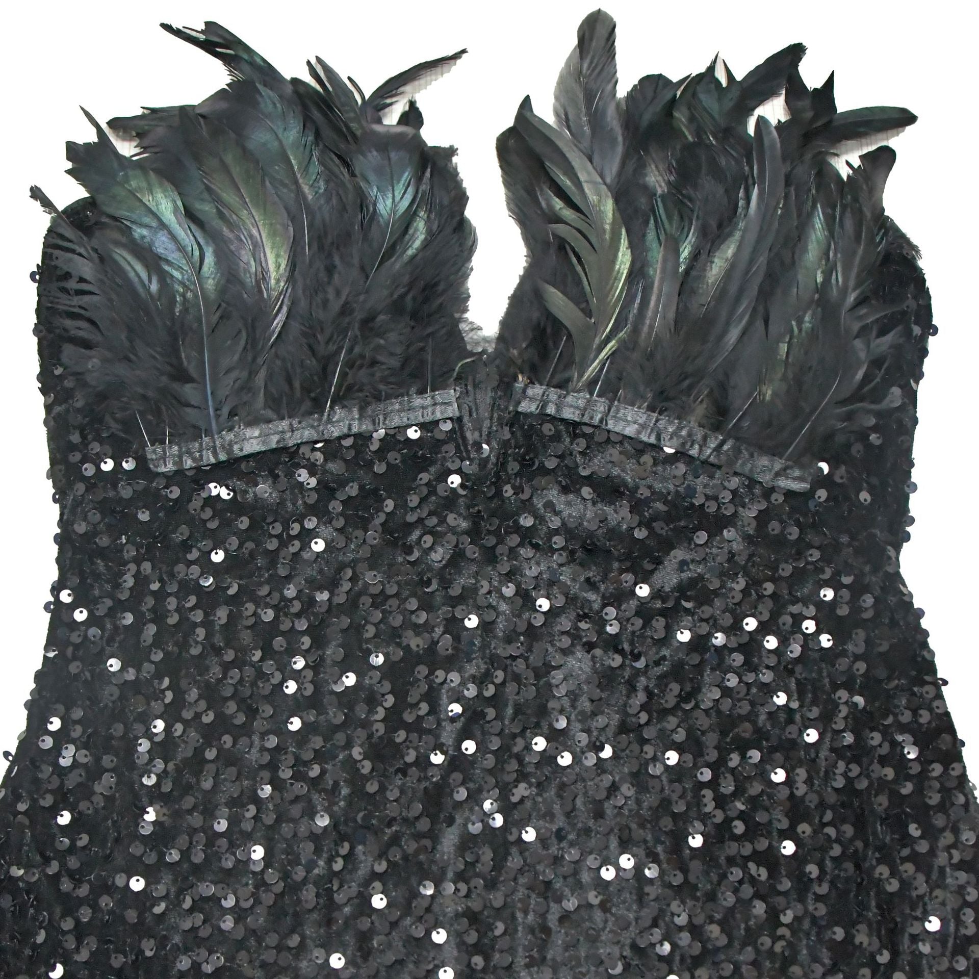 Women Sequin Feather Sleeveless Dress 22