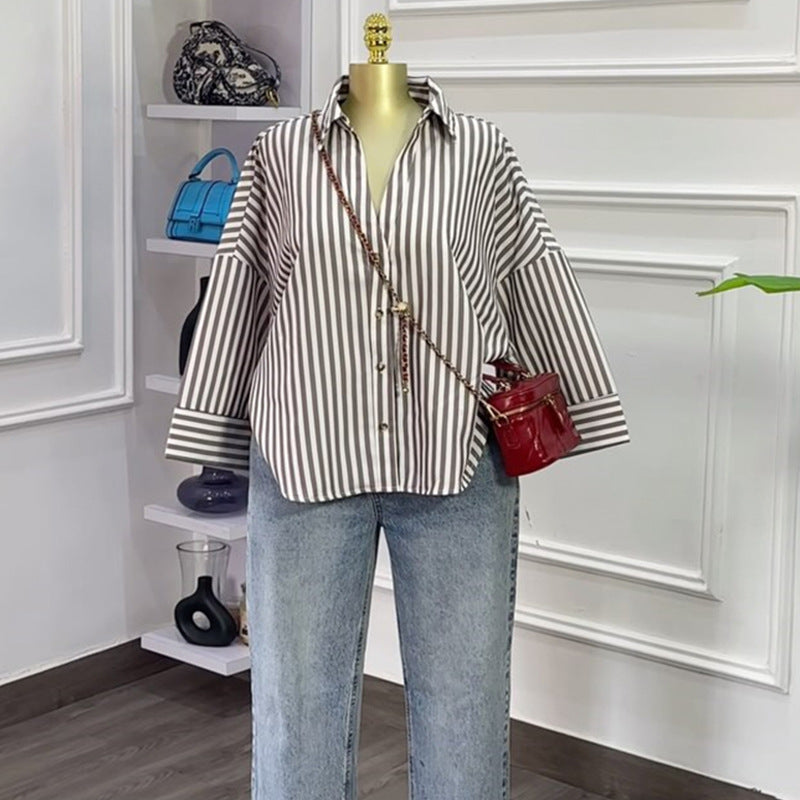 Women Summer Turndown Collar Casual Shirt Top 3