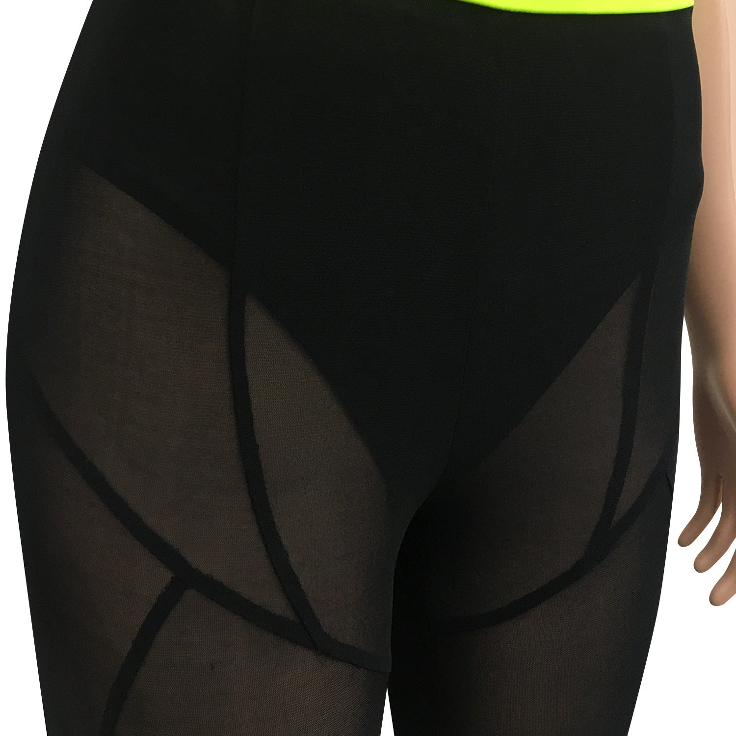 Women See-Through Colorblock Top and Pant Two Piece Set 18