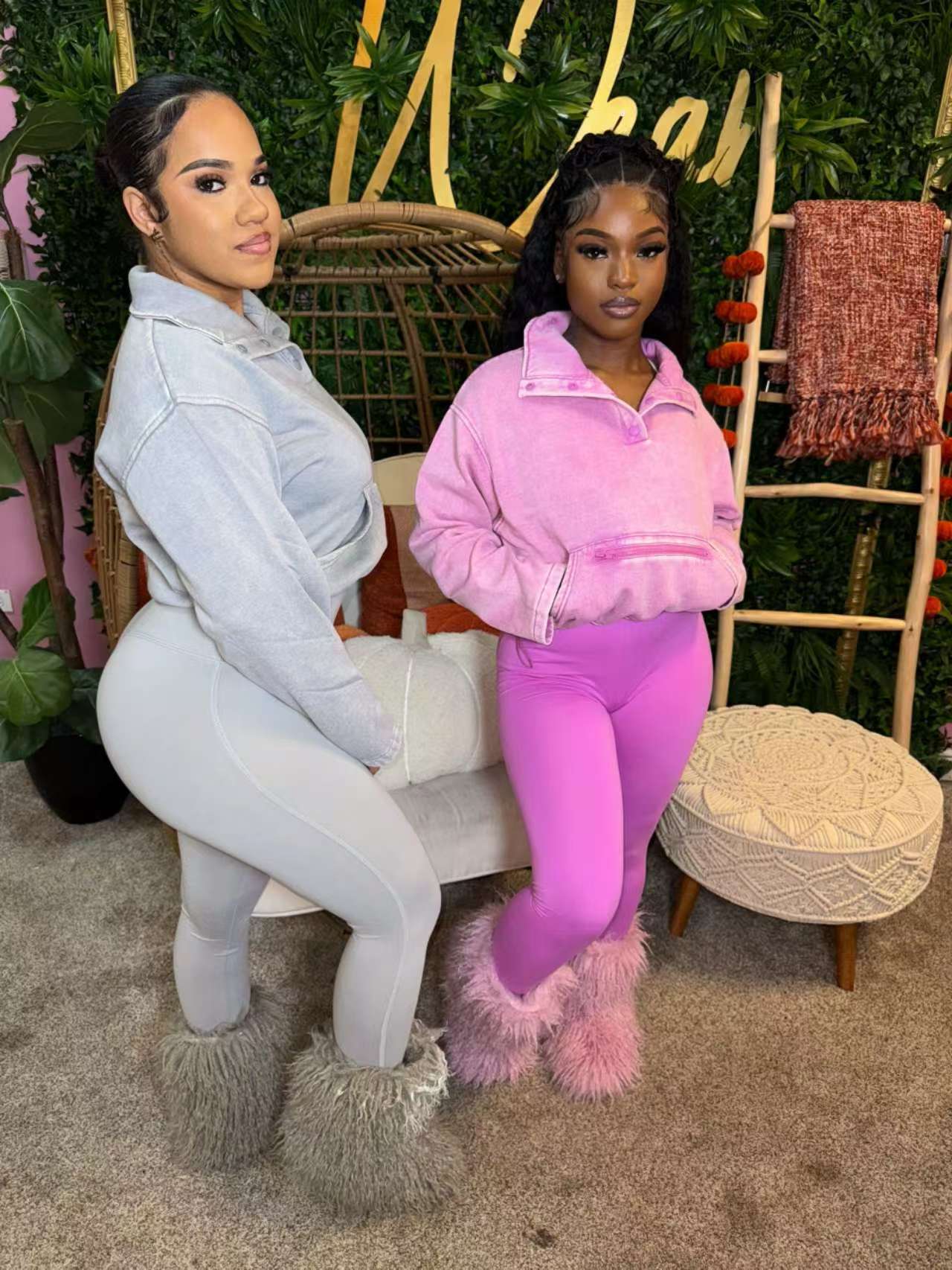 Women washed long-sleeved zipper pocket top and Pants Two Piece Set 8