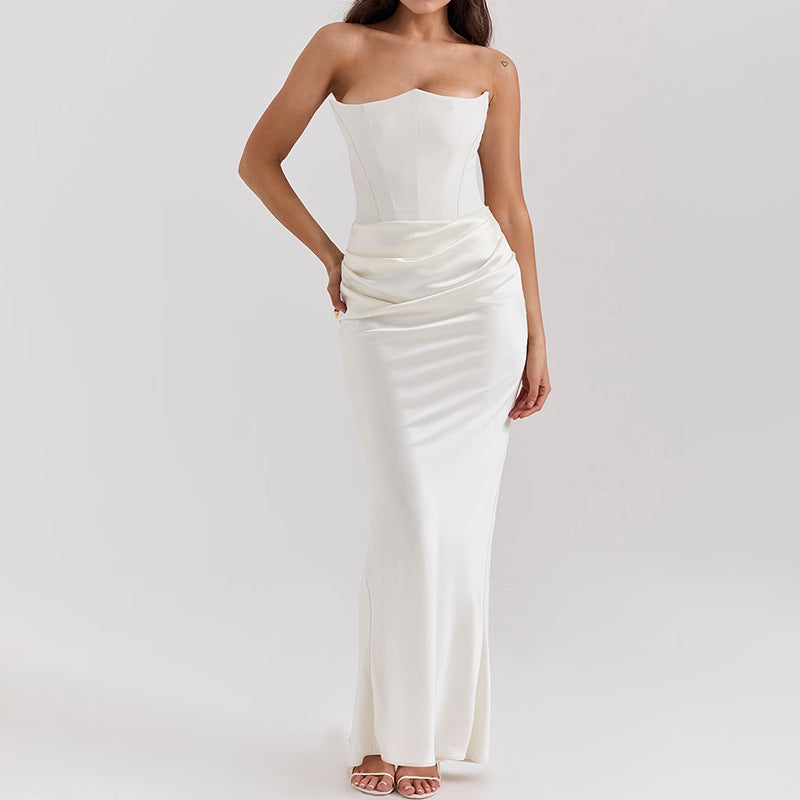 Summer Sexy Strapless Slim Long Dress 8