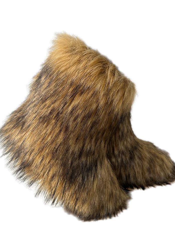 Women Furry Mid-length Snow Boots