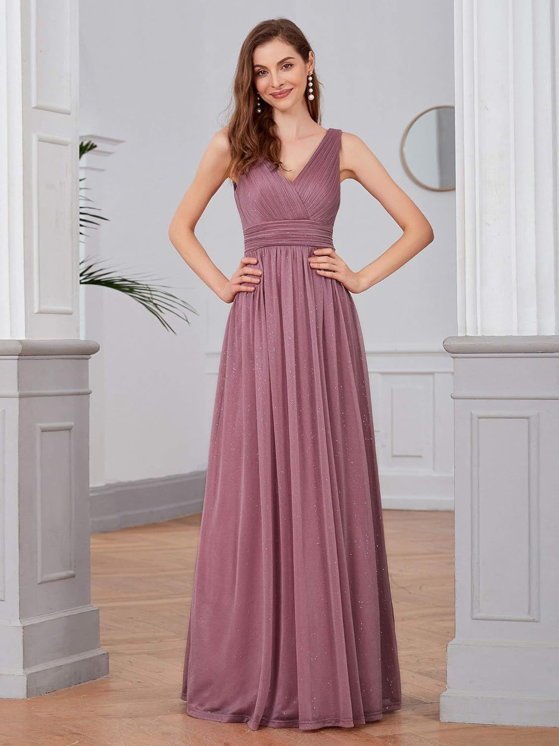 Elegant Sexy V-Neck Low Back Evening Dress Formal Party Gown（Processing time need 3-6 days） 9