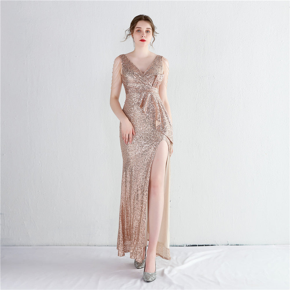 Women Sequin Sequin Long Evening Dress 3