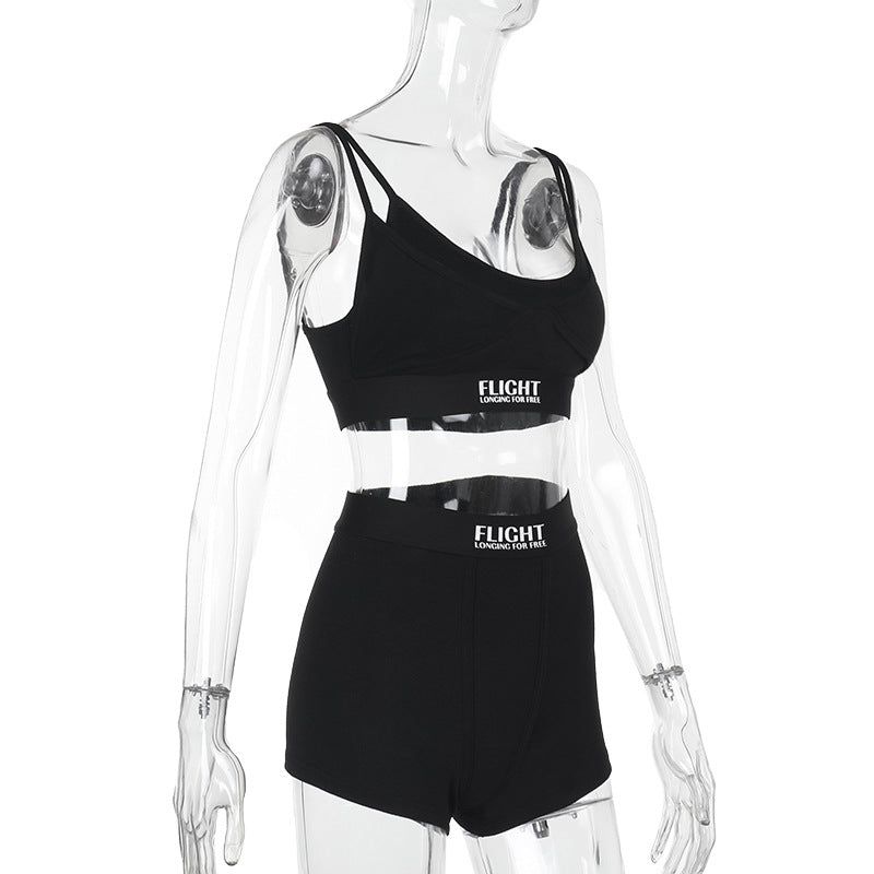 Women's Holiday Sports Vest Shorts Two Piece Set 10