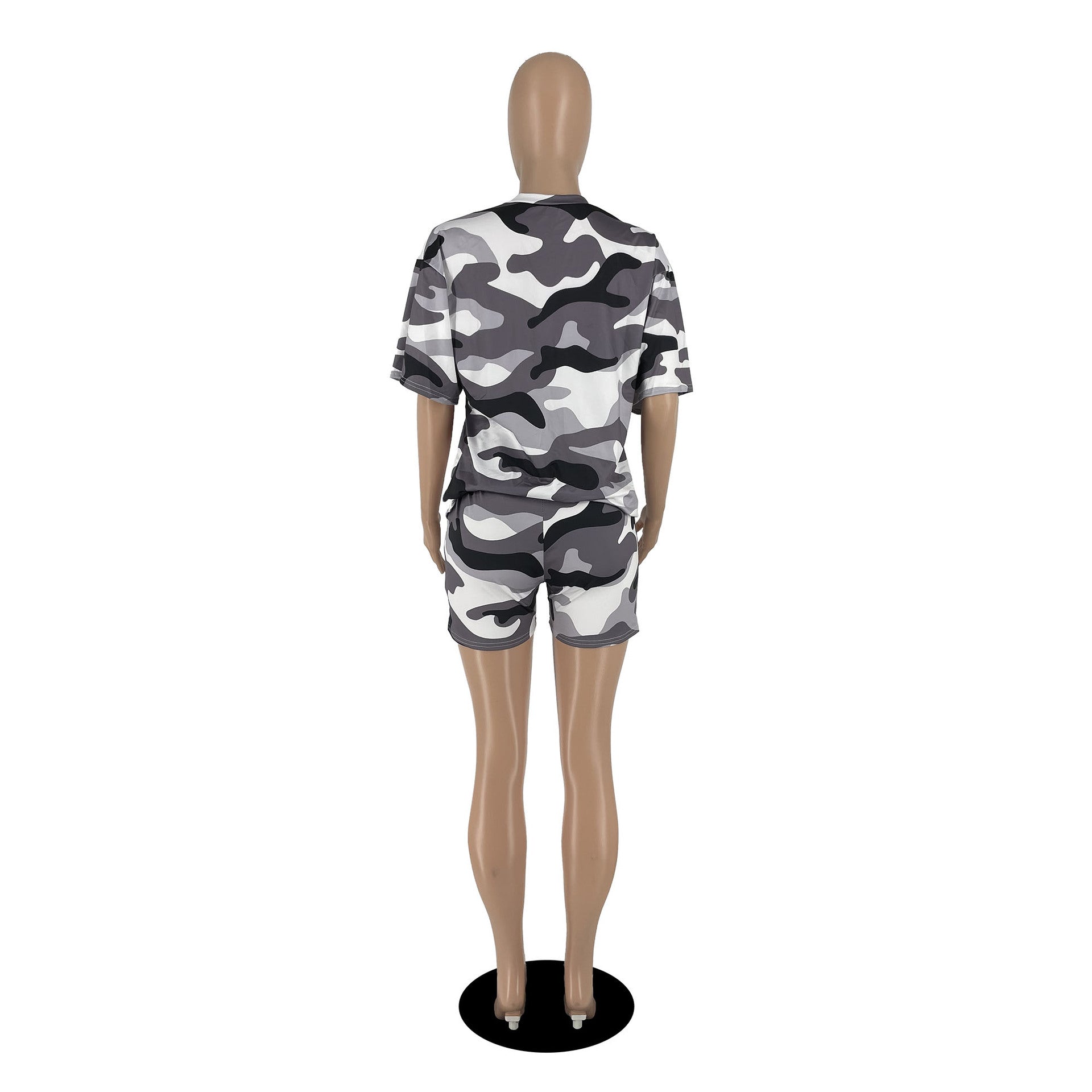 Women's Summer Fashion Letter Camouflage Print Two Piece Suit Women 26