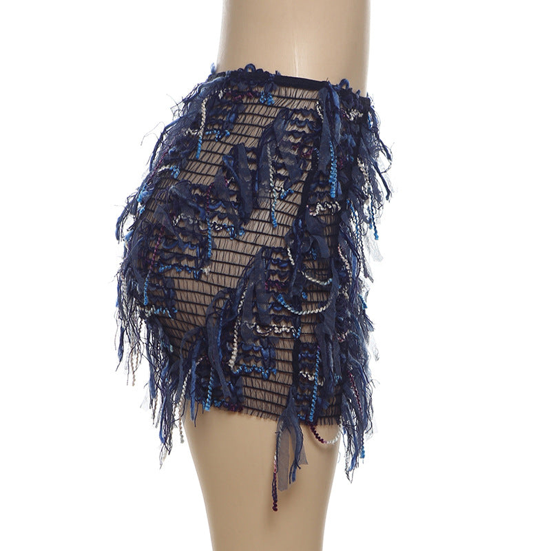 Women Summer Style Striped Tassel Bodycon Skirt 14