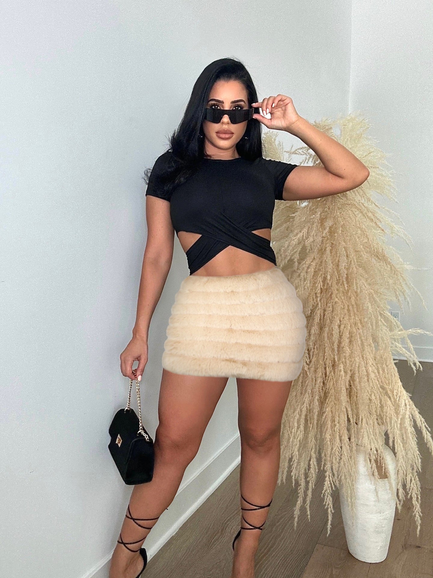 Women autumn and winter zipper plush skirt 6