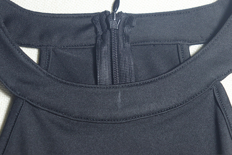 Women Sexy Round Neck Sleeveless Irregular Maxi Dress 6