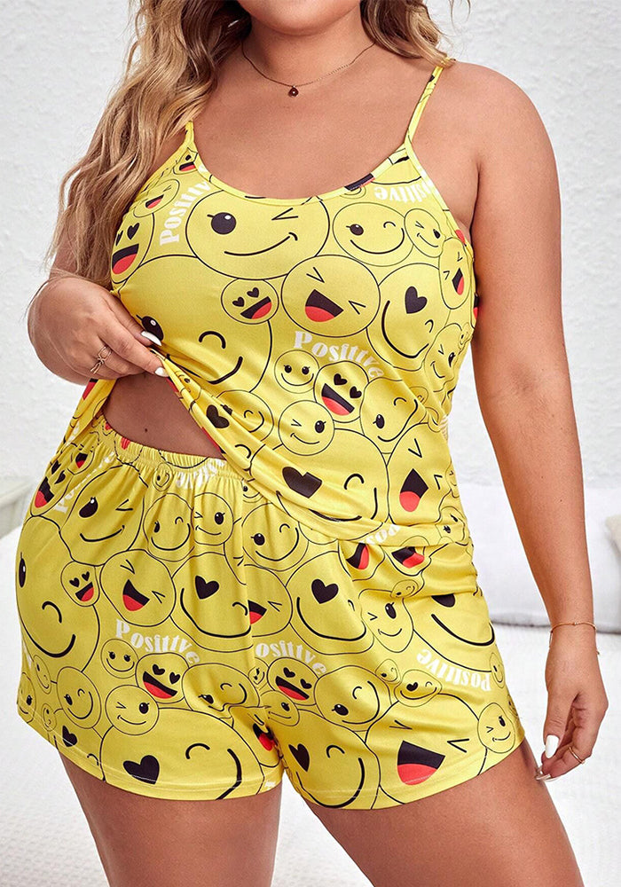 Plus Size Women Camisole Shorts Lounge Wear