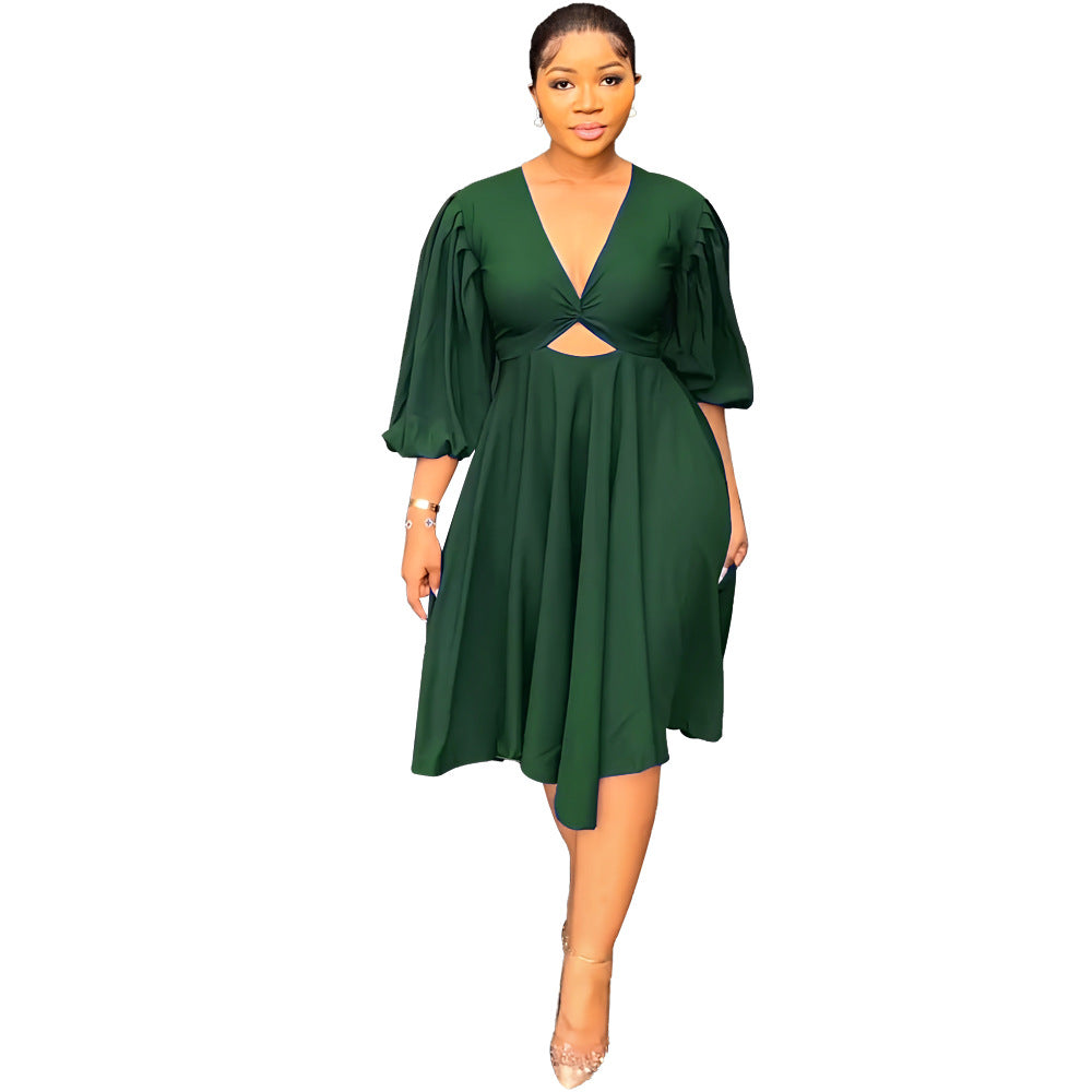 Women v-neck cutout dress 12