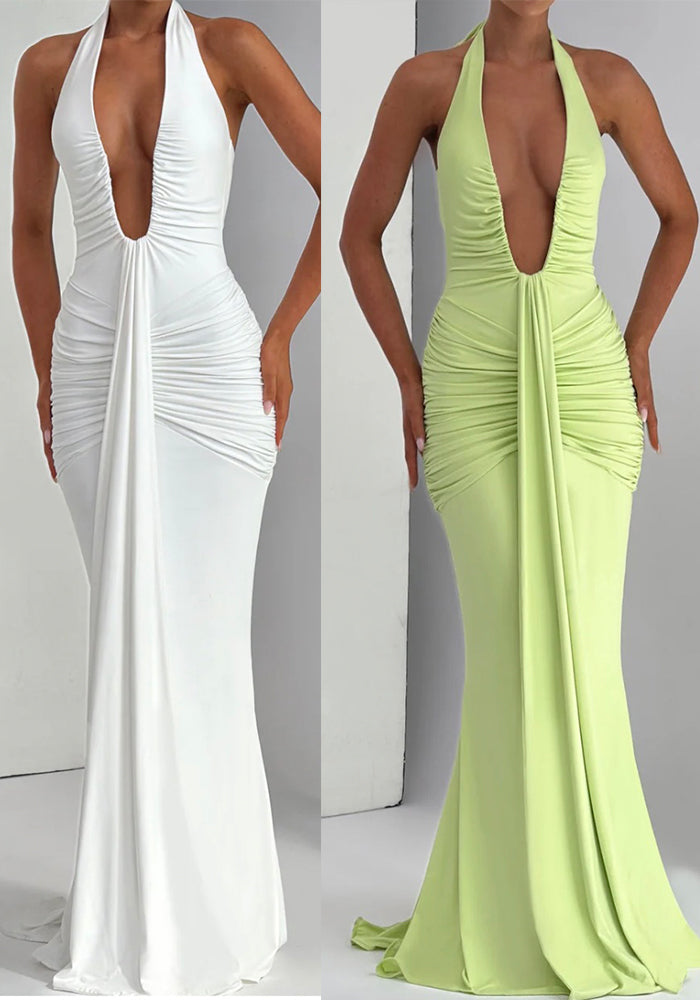 Women Summer Solid Sexy See-Through Sleeveless Dress