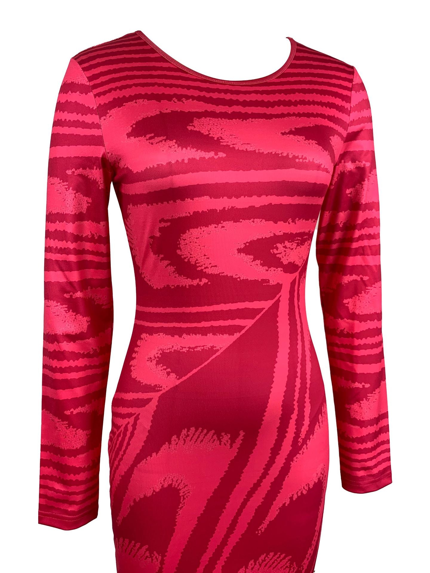 Women Irregular Print Sexy Bodycon Long Sleeve Dress 12
