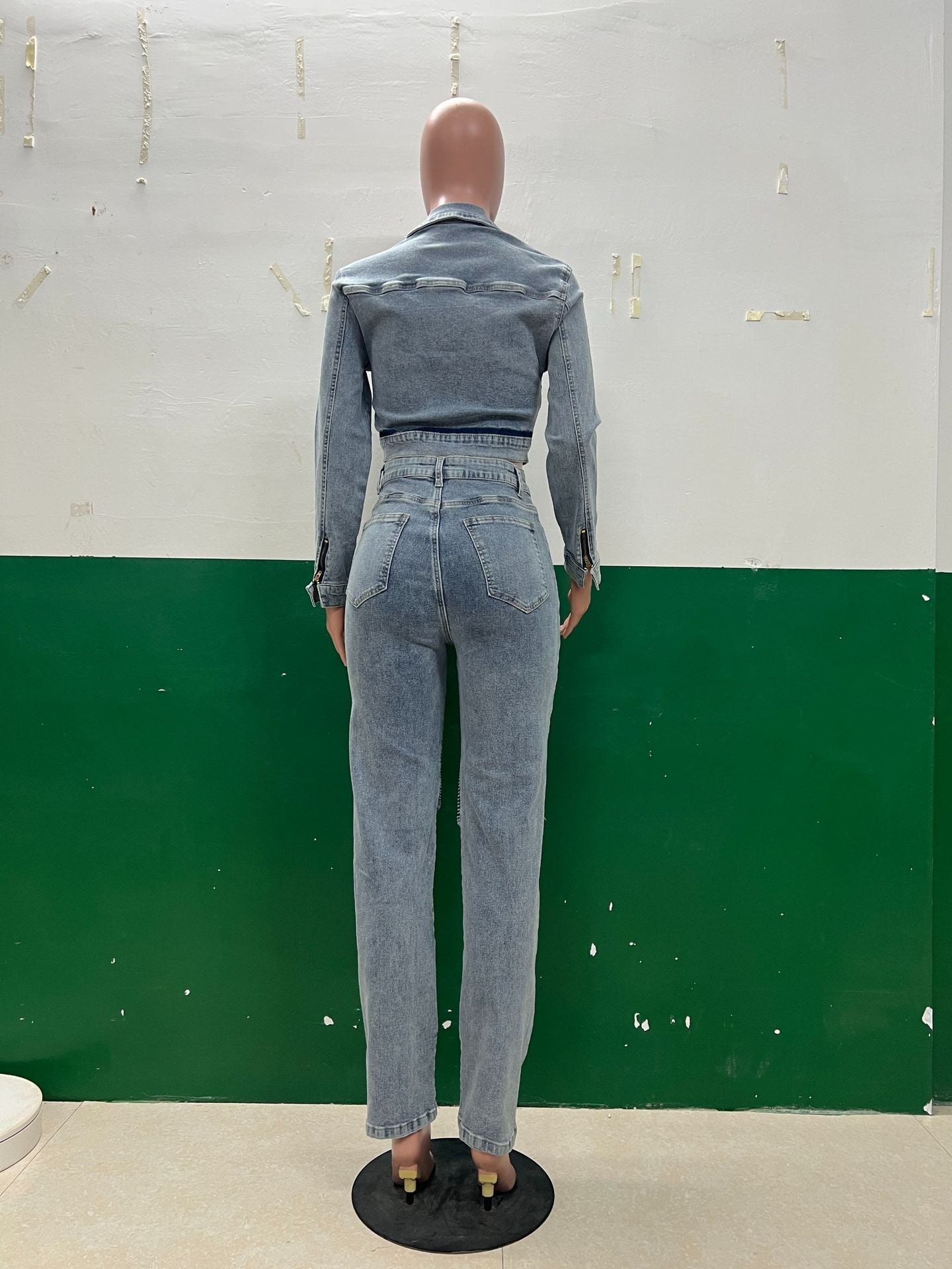 Women Stretch Long-Sleeved Top and Two-Piece Pants 5