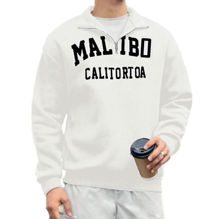 Men's Half-Zip Loose Casual Stand Collar Top 5