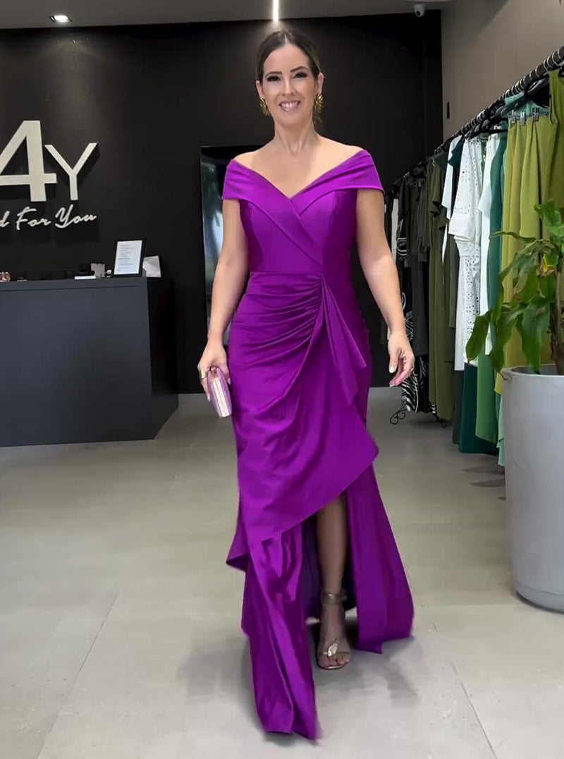 Women Halter Neck Backless Slit Maxi Dress 10