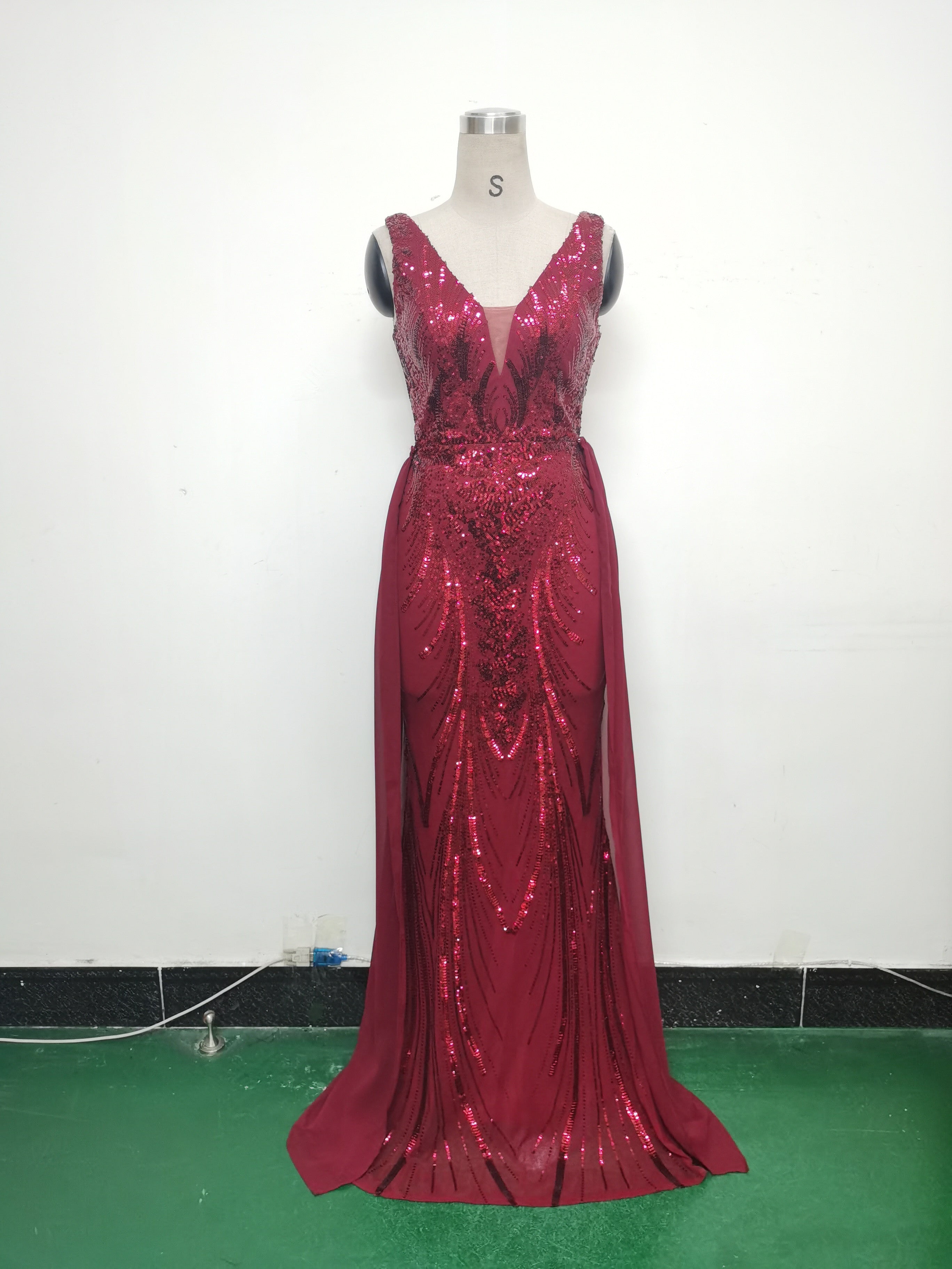 Women Beaded Beaded Sequin Evening Dress 22