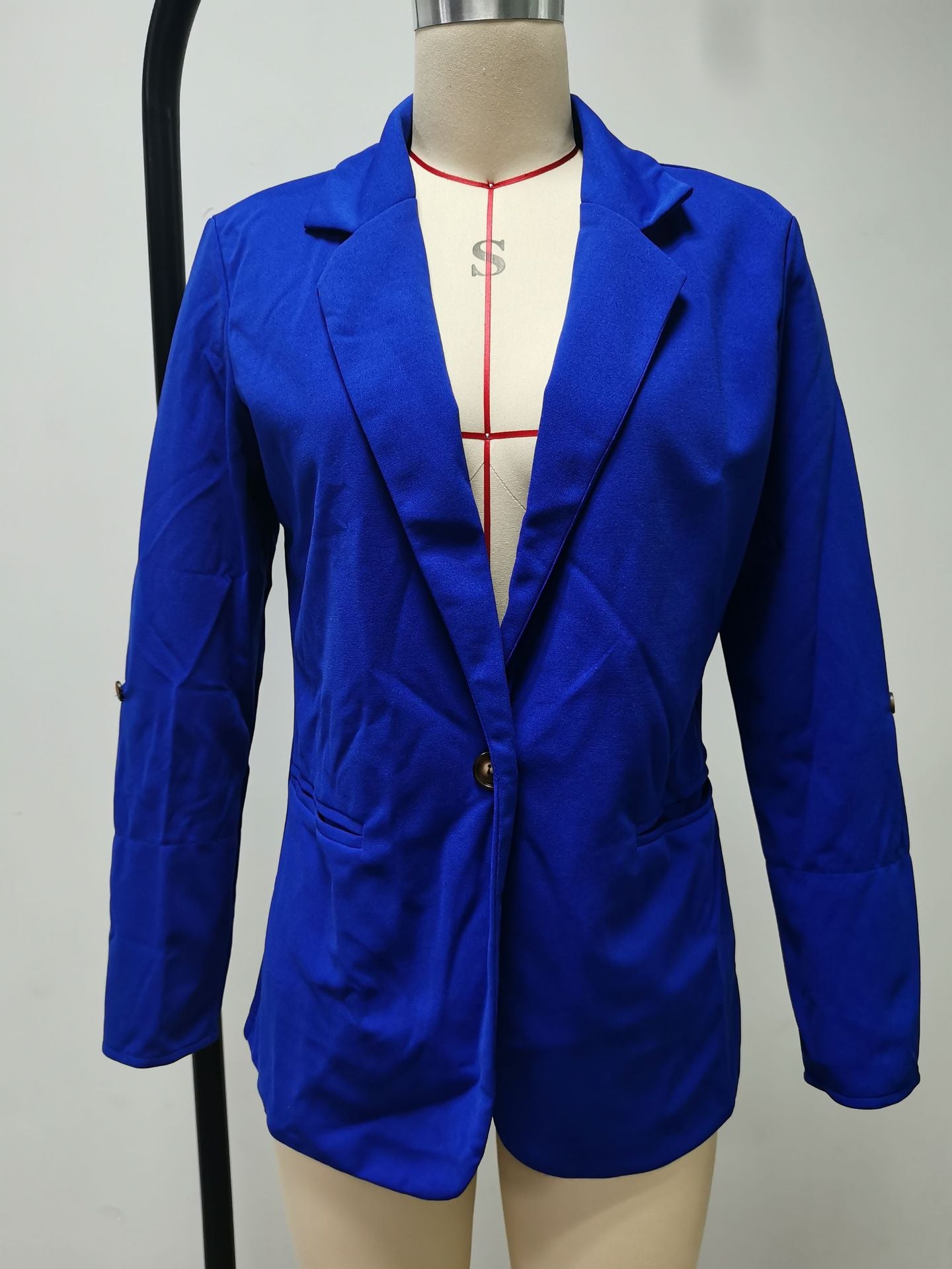 Autumn And Winter Fashion Patchwork Turndown Collar Slim Chic Blazer 20