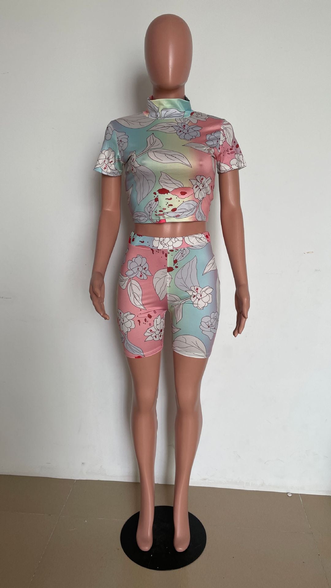 Women's summer sexy tight fitting two-piece shorts set 5