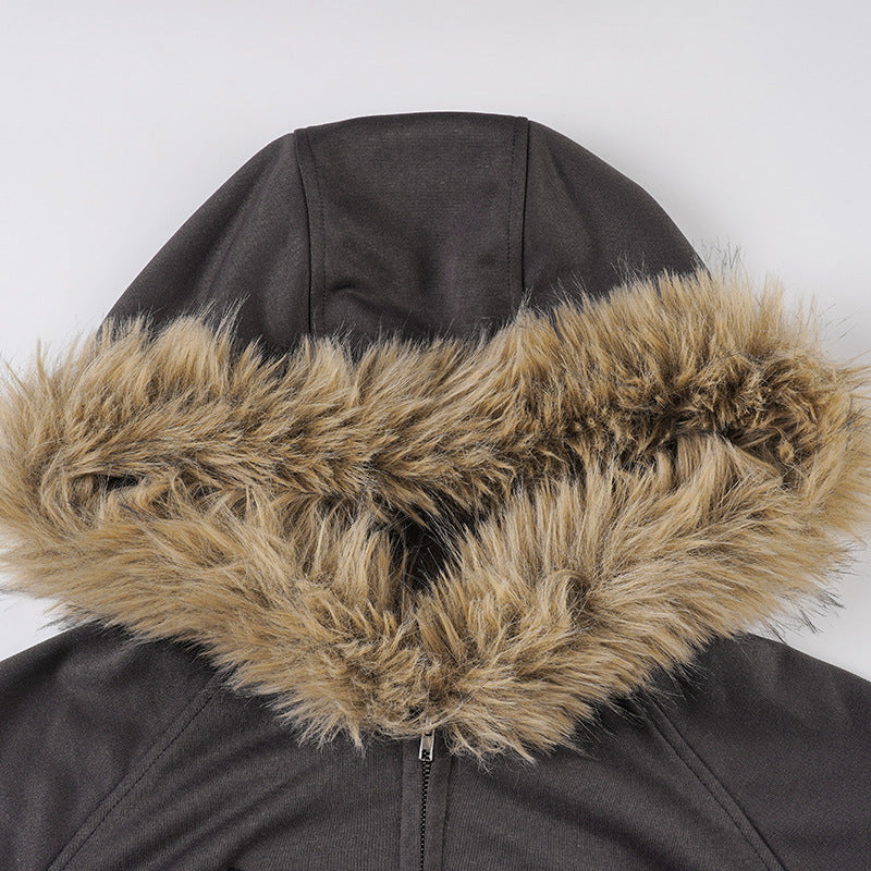 Women Hooded Zipper American-Style Jacket 12