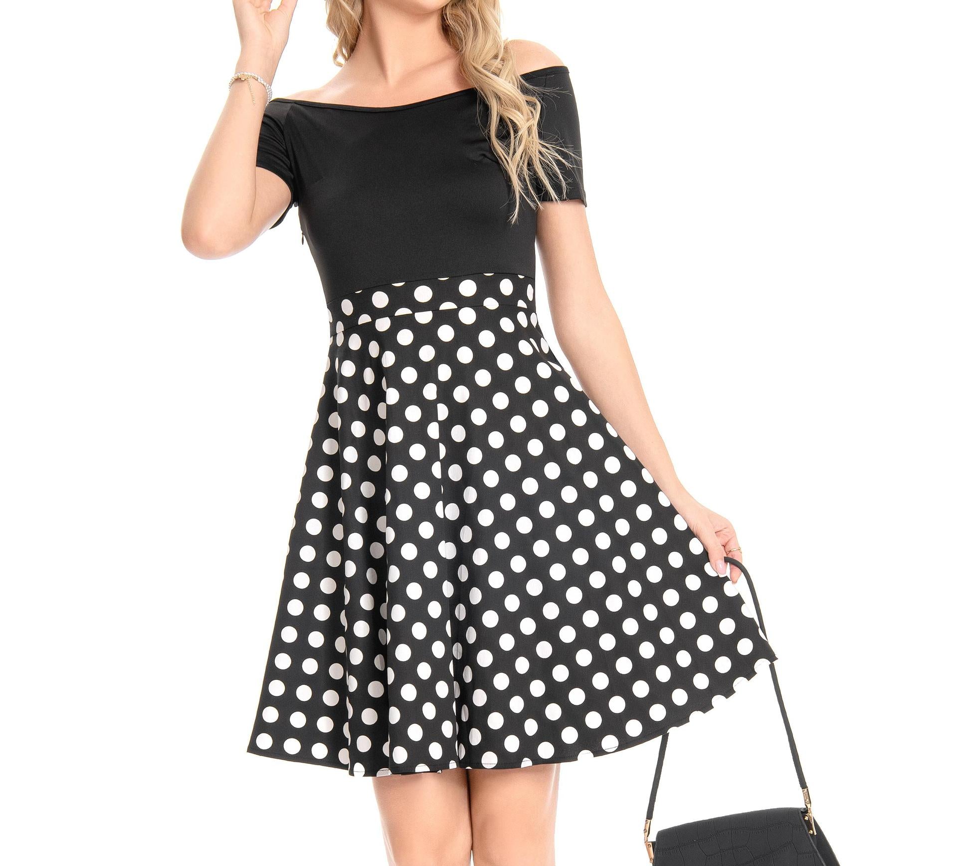 Women Retro Polka Dot Dress 4